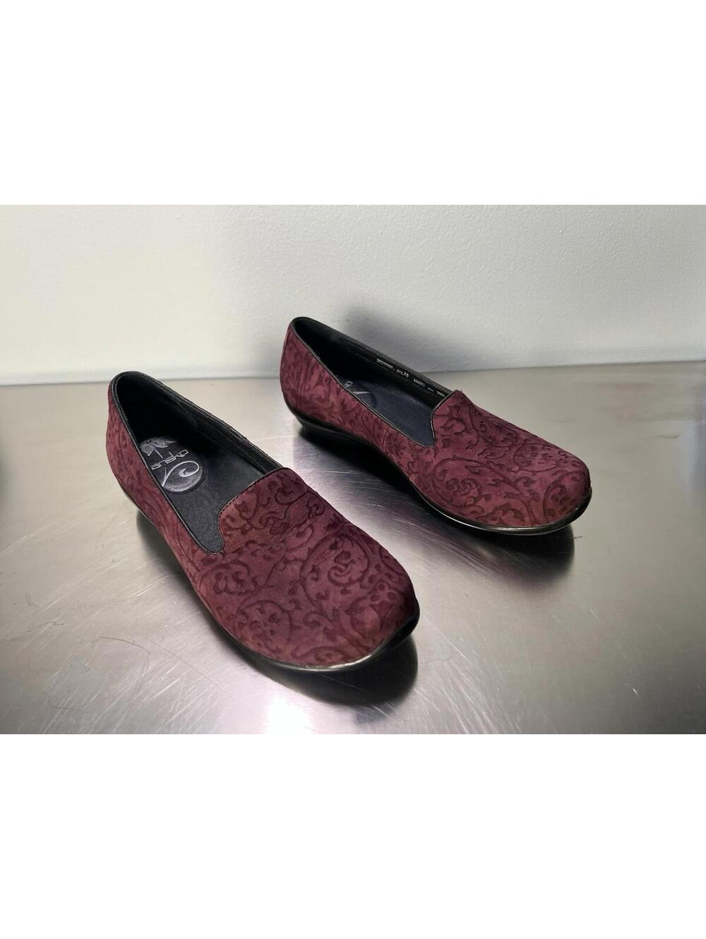 Dansko Olivia Clog Shoe Claret Floral Purple Leather Suede Sz 6 EU 36